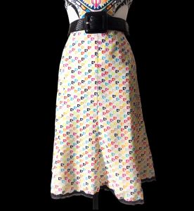 1990s Pierre Cardin Logo Print Skirt - Fashionconstellate.com
