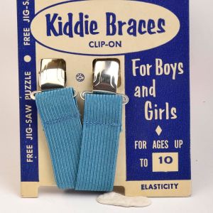 1950s Childrens Suspenders Braces Vintage 50s Kids Kiddie Braces Clip On Unisex Baby Blue - Fashionconstellate.com