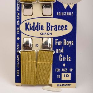 1950s Childrens Suspenders Braces Vintage 50s Kids Kiddie Braces Clip On Unisex Baby Blue Mustard  - Fashionconstellate.com