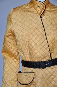 1940s gold satin belted loungewear jacket XS/S - Fashionconstellate.com