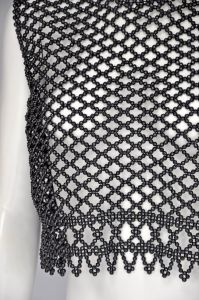 1960s black bead top XS-M - Fashionconstellate.com