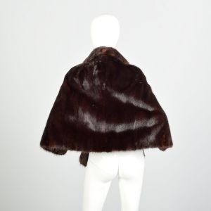 OSFM 1980s Natural Dark Ranch Mink Wrap Real Fur Cape Luxurious Glossy Supple Stole - Fashionconstellate.com