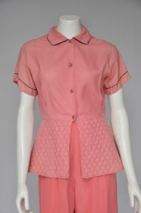 1940s coral loungewear pant set XS-M - Fashionconstellate.com