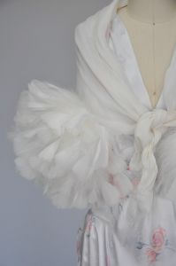 vintage white feathered chiffon wrap - Fashionconstellate.com