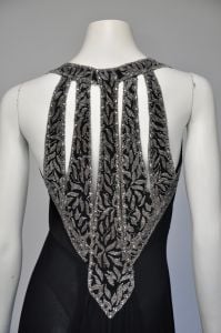 1930s black beaded formal dress XS/S