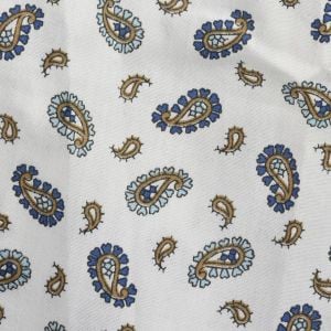 3XL 1970s Mens Paisley Boxer Shorts Cotton Blend White Blue Gold Print Elastic Waist - Fashionconstellate.com
