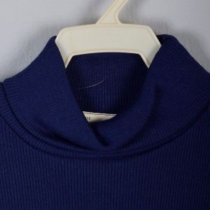 1960s Childrens Navy Blue Knit Turtleneck Long Sleeves 60s Vintage - Fashionconstellate.com