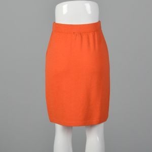 XS St John Skirt Bright Orange Knit - Fashionconstellate.com