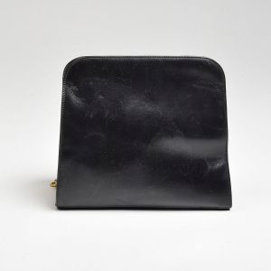 2000s Ferragamo Gancini Leather Purse Black Cross Body Bag Removable Adjustable Chain Strap - Fashionconstellate.com