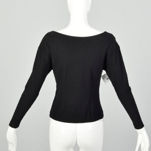 Small 1950s Shirt Black Long Sleeve Rockabilly Costume - Fashionconstellate.com