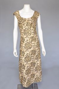 1960s metallic brocade dress with coat M - Fashionconstellate.com