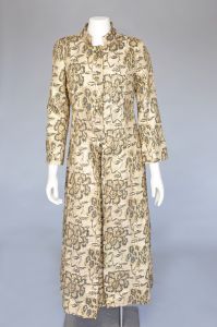 1960s metallic brocade dress with coat M