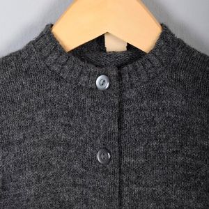 1960s Girls Heathered Gray Button Up Sweater Long Sleeve Cardigan Mid Century Orlon Acrylic 60s Vint - Fashionconstellate.com