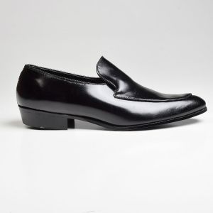 Sz10 1960s Black Leather Thomas Slip-On Loafers Vintage Deadstock Shoes - Fashionconstellate.com