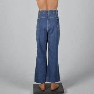 XL 1970s Big Yank Workwear Jeans Dark Wash Straight Leg Light Fade Vintage Denim - Fashionconstellate.com
