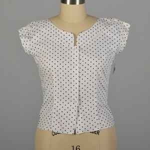 XL 1950s Shirt Swiss Dot Sanforized Cotton Short Sleeve Summer