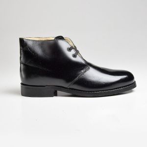 Sz 7.5 1960s Black Leather Faux Shearling Lined Chukka Boots - Fashionconstellate.com