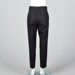 Small 1960s Mens Black Pants Cotton Deadstock - Fashionconstellate.com