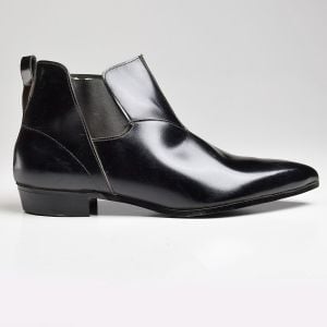 Sz 11 1960s Deadstock Black Leather Chelsea Style Beatle Boots