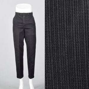 XS 1960s Mens Pants Faded Black Trousers