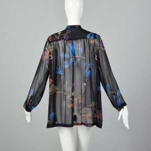 Medium 2000s Dries Van Noten Blouse Sheer Silk Top - Fashionconstellate.com