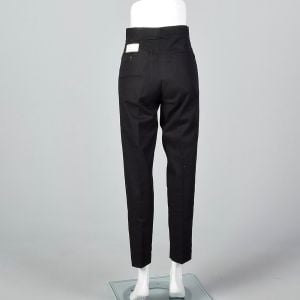 XS 1960s Mens Pants Deadstock Black Trousers - Fashionconstellate.com