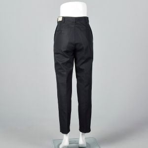 Small 1960s Mens Pants Black Deadstock Trousers - Fashionconstellate.com