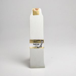 Deadstock 1950s Men's Ivory Socks Ribbed Knit Nylon Stretch Thin Sheer Over the Calf - Fashionconstellate.com