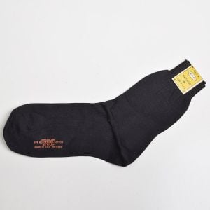 1950s Deadstock Mens Black Cotton Socks Rib Knit Cuffs Thin Lightweight Half Hose - Fashionconstellate.com