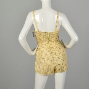 XS 1950s Novelty Fish Print Romper Summer Play Suit - Fashionconstellate.com