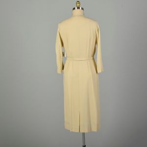 XL 1960s Dress Cream Shirtwaist Rhinestone Wedding - Fashionconstellate.com