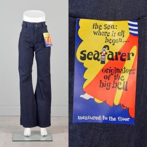 Small 1970s Seafarer Jeans Cotton Deadstock Denim