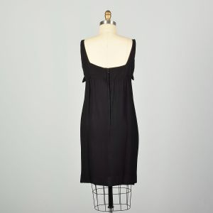 XS 1960s Sleeveless Bow Detail Short Little Black Dress - Fashionconstellate.com