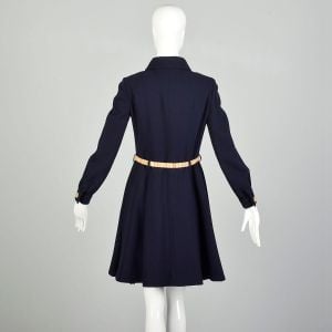 Geoffrey Beene Dress Medium 1960s Designer Mini Mod Long Sleeve - Fashionconstellate.com