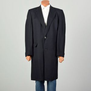 1960s Large Richman Brothers Black Winter Outerwear Overcoat