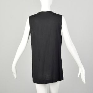 Medium 1970s Black Vest Long Separate Velvet Frog Closures - Fashionconstellate.com