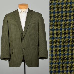 41S 1960s James Lee Green Micro Check Jacket Blazer