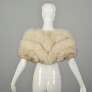 OSFM 1950s Real Fox Fur Stole Warm Winter Shrug Cozy Wrap - Fashionconstellate.com