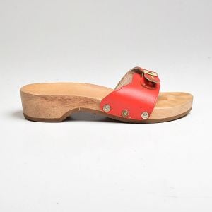 Sz 7 Red Dr. Scholls Wooden Sol Exercise Sandal - Fashionconstellate.com