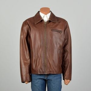 XL 2000s Wilsons M. Julian Jacket Brown Leather Belted Winter Coat