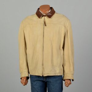 XL 1990s Leather Jacket Tan Western Chore Coat