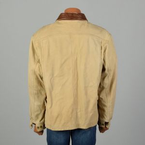XL 1990s Leather Jacket Tan Western Chore Coat - Fashionconstellate.com
