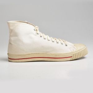 Sz 10 1950s Rare White Canvas High Top Sneaker Basketball Shoe - Fashionconstellate.com