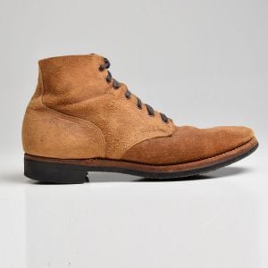 Size 12A 1940s WW2 Roughout Chukka Boots Brown Suede Leather Ankle Boots - Fashionconstellate.com