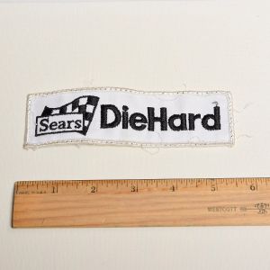 1970s Sears Die Hard Automotive Embroidered Sew On Patch Auto Racing Race Car Applique - Fashionconstellate.com