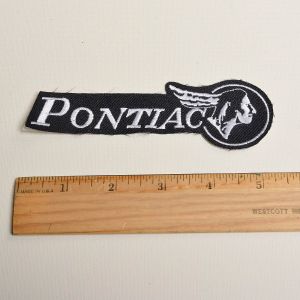 1990s Pontiac Black Embroidered Sew On Patch - Fashionconstellate.com