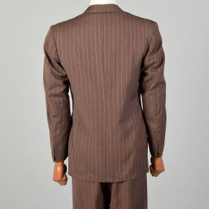 Medium 1940s Brown Pinstripe Suit 2pc Golden Eagle - Fashionconstellate.com