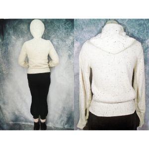 50s Hoodie Pullover, Rare Ski Sweater Multi Fleck Wool Blend - Fashionconstellate.com
