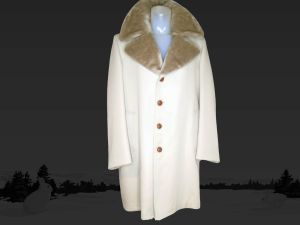 Mens Winter Trench Coat with Warm Faux Fur Collar and Fur Lining, London Fog 40 Reg
