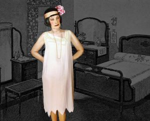1920s Silk And Lace Nightgown - Art Deco Lines